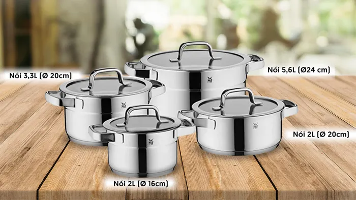 Bộ nồi Compact Cuisine WMF 0798046380 kích thước đa dạng