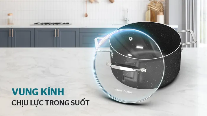 Sunhouse SHG7878MB có vung kính chịu lực trong suốt