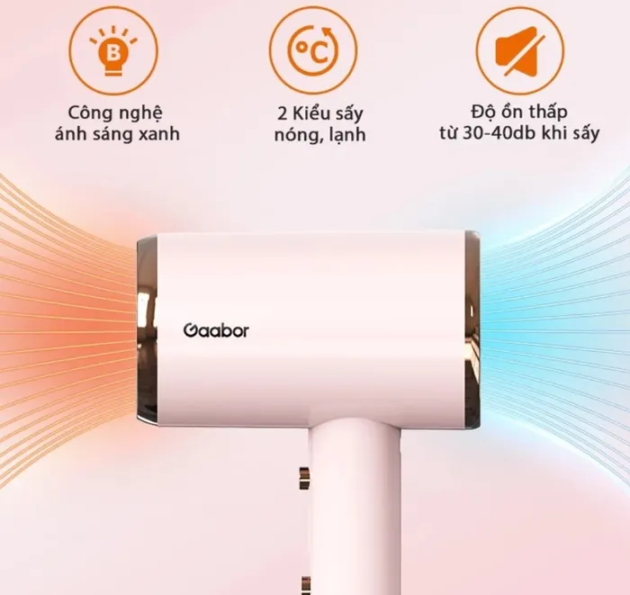 Máy sấy tóc Gaabor GHD-N1000D có 2 kiểu sấy nóng - lạnh