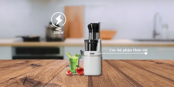 Công suất 200W hoạt động ổn định, cho ra ly nước ép thơm ngon