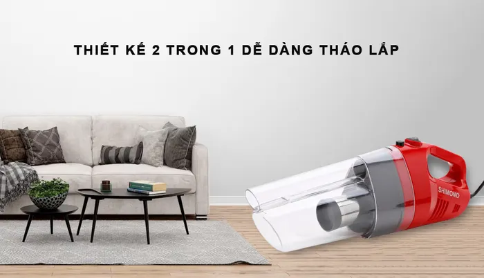 Shimono SVC1020 có thiết kế 2 trong 1 dễ dàng tháo lắp