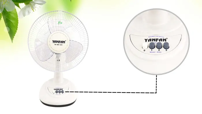 Nút nhấn dễ dàng điều chỉnh quạt bàn Yanfan B302