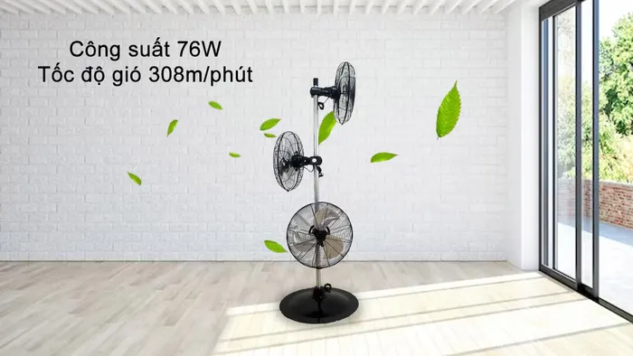 Quạt đứng 3 đầu Dasin DST-1845 công suất mạnh mẽ