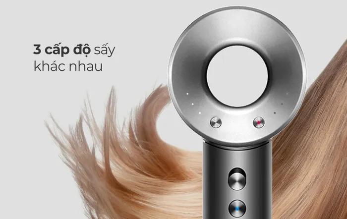 3 cấp độ sấy đáp ứng tốt nhu cầu chăm sóc, tạo kiểu tóc của người dùng