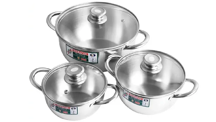 Bộ nồi bầu Inox 430 đáy từ TF03 có nhiều kích cỡ nồi khác nhau