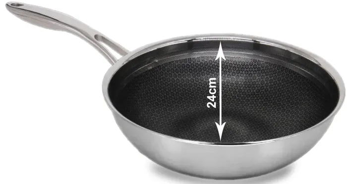 Chảo sâu Kims Cook Blackcube Inox 3 lớp đáy từ kích thước 24cm