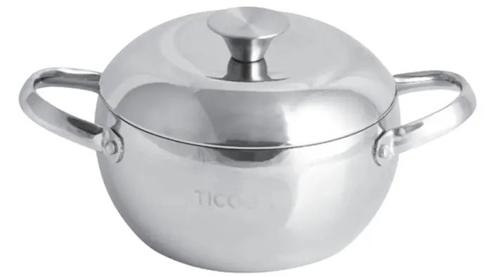 Ticook TK05 trang bị nắp và tay cầm bằng inox chắc chắn