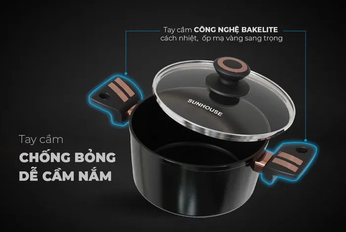 Tay cầm chống bỏng, dễ cầm nắm