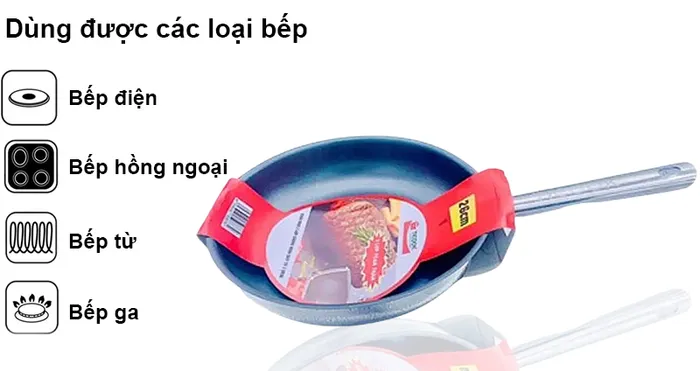 Chảo đáy từ Ticook dùng được trên nhiều loại bếp
