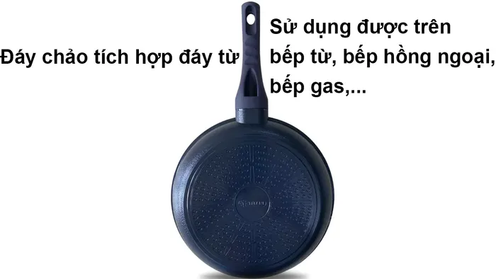 Chảo Titani TFP-ST24 tích hợp đáy từ, dùng trên nhiều loại bếp