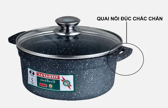 Quai cầm của bộ nồi chảo hợp kim nhôm đúc đáy từ Tithafac TF01 