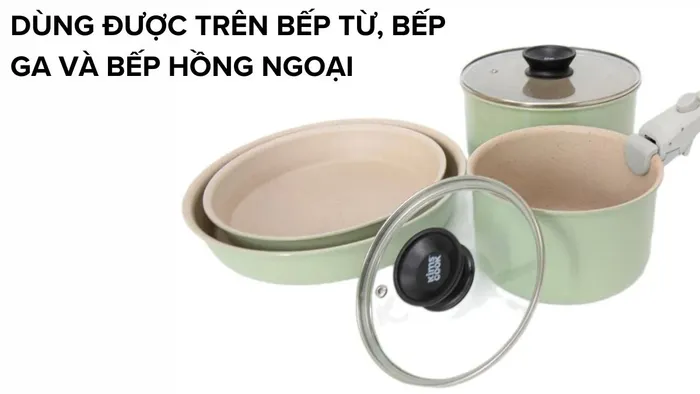 Đáy từ dùng thích hợp với mọi loại bếp