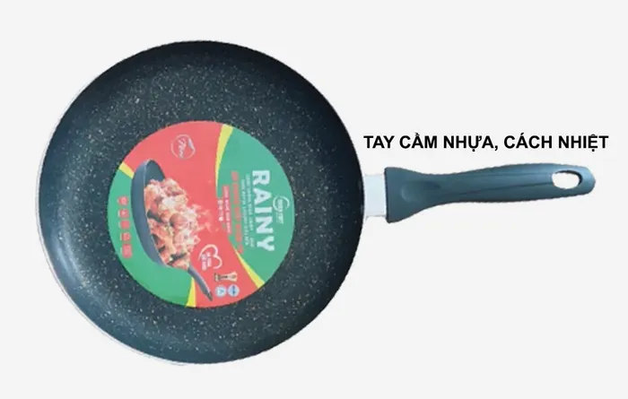 Tay cầm của chảo Rainy Veinstone RNT30TT 30cm bằng nhựa, cách nhiệt