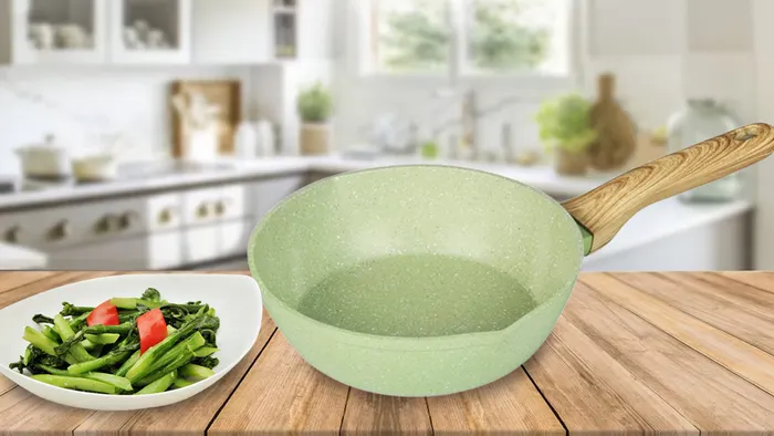 Chảo sâu men đá miệng rót Greencook 28cm GCP231-28IH