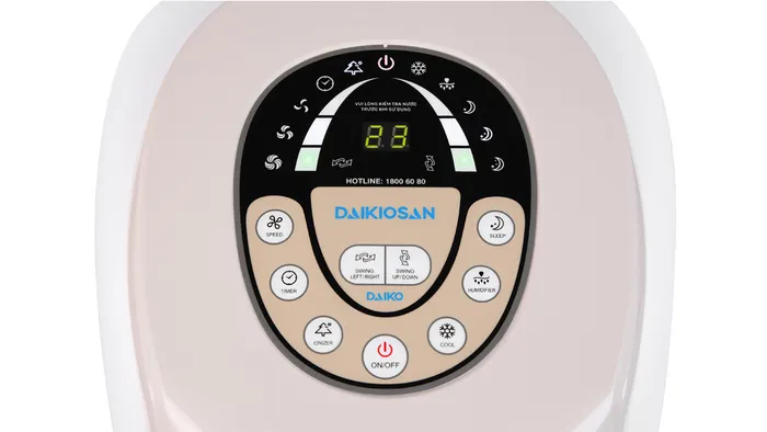 Daikiosan DKA-02500B có bảng điều khiển dễ sử dụng