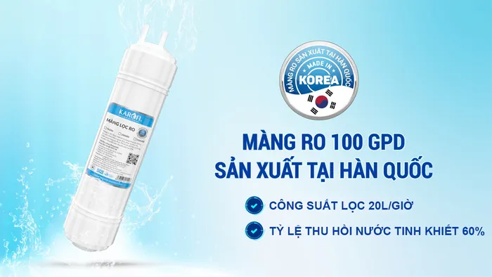 Máy lọc nước Karofi KAQ-C06 công suất lọc mạnh mẽ