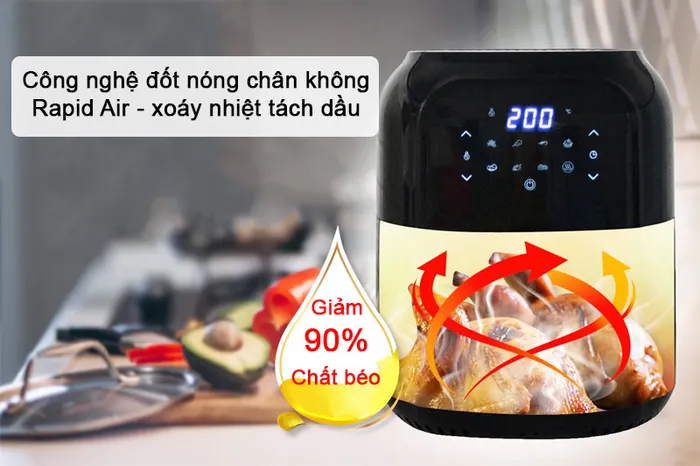 Công nghệ Rapid Air nồi chiên Magic Eco AC-102