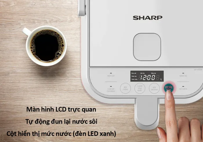 Bình thủy Sharp KP-40EBV-WH tiện dụng