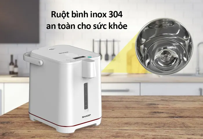 Ruột bình Sharp KP-40EBV-WH chất liệu inox 304