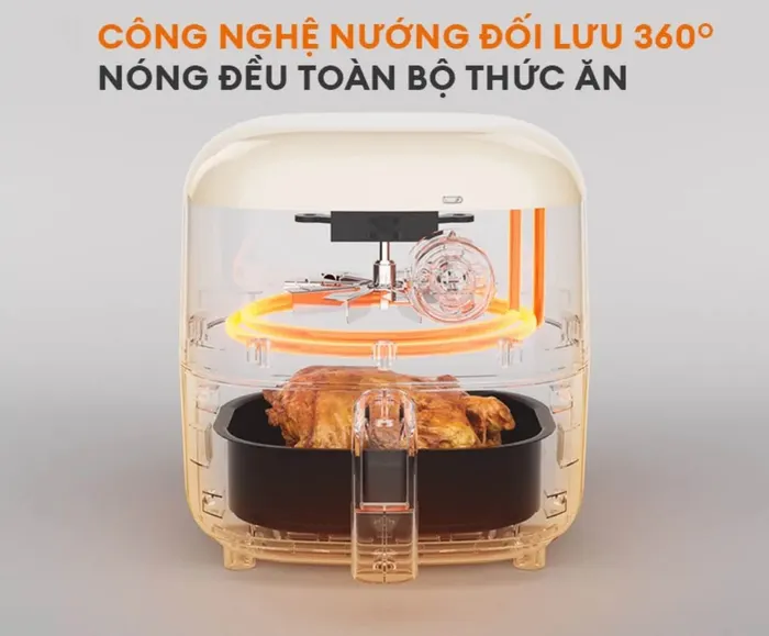 Nồi chiên không dầu Gaabor AF20M-YE01A làm chín thực phẩm nhanh 