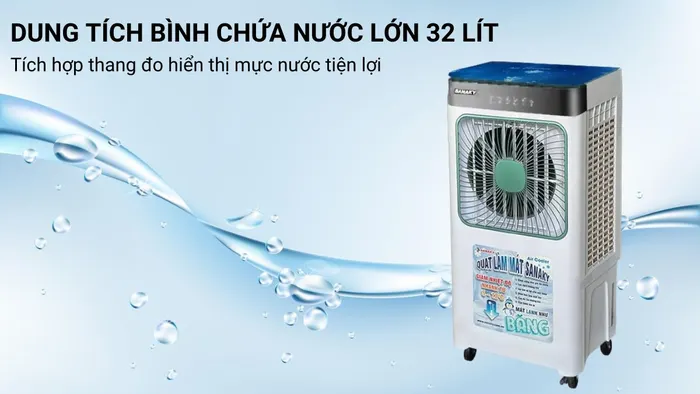 Dung tích bình chứa nước Sanaky VH-4500AR lớn 32 lít