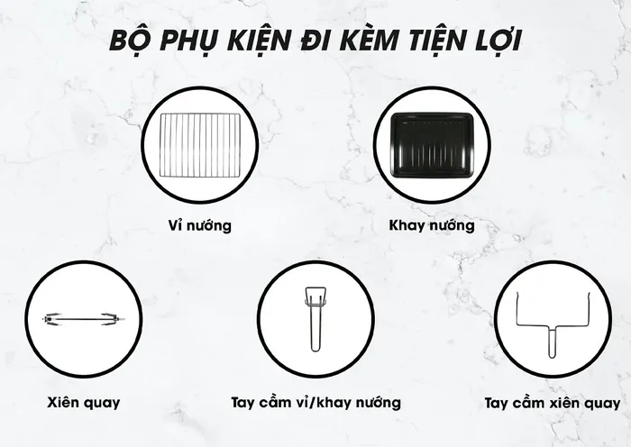 Sanaky VH-129N2D có bộ phụ kiện đi kèm tiện lợi