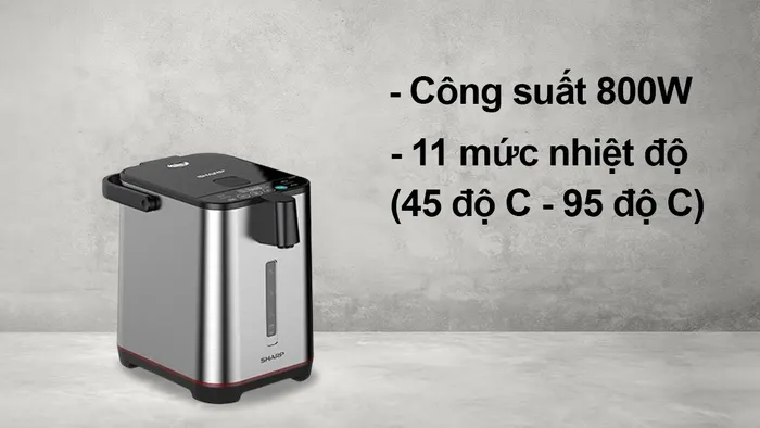 Bình thủy điện Sharp KP-40EBV-ST công suất 800W