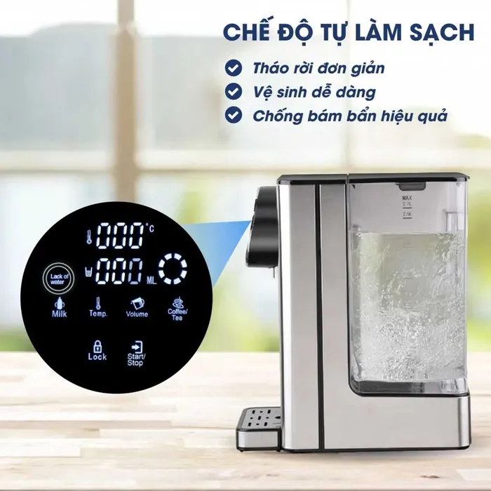 Bình thủy điện Kalite KL-888 có tính năng tự động làm sạch 