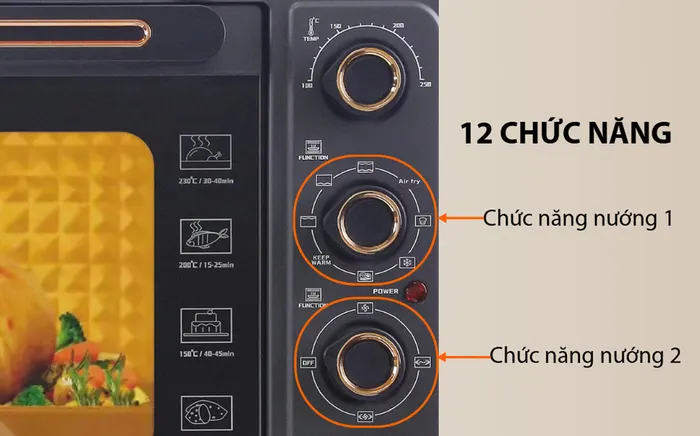 Simplehome TOV-48G trang bị 12 chức năng nướng
