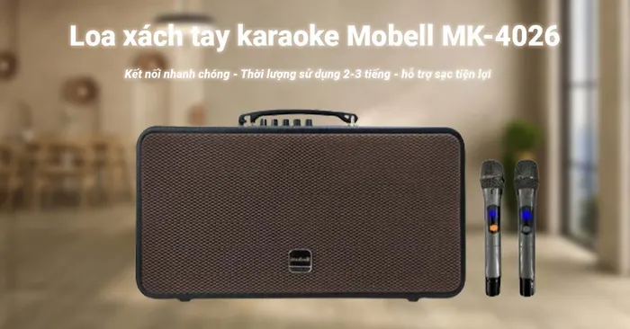 Loa karaoke Mobell MK-4026 hỗ trợ kết nối bluetooth 5.0 nhanh chóng 