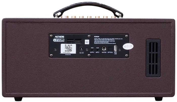 Mặt sau loa Acnos KS363H là hệ thống cổng kết nối