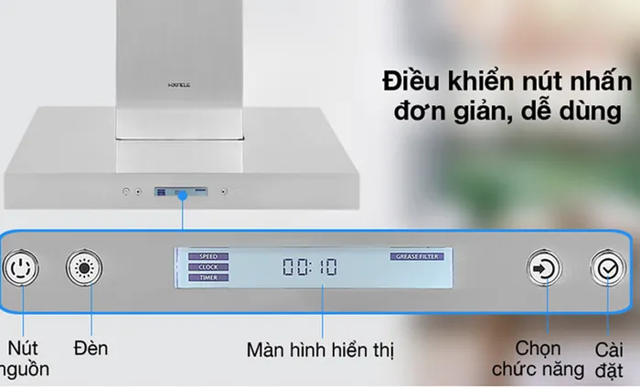 Hafele HH-WI60B sử dụng bảng điều khiển nút nhấn 