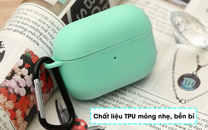 Túi đựng AirPods Pro Nhựa dẻo TPU kèm móc JM SN12 - Chất liệu 
