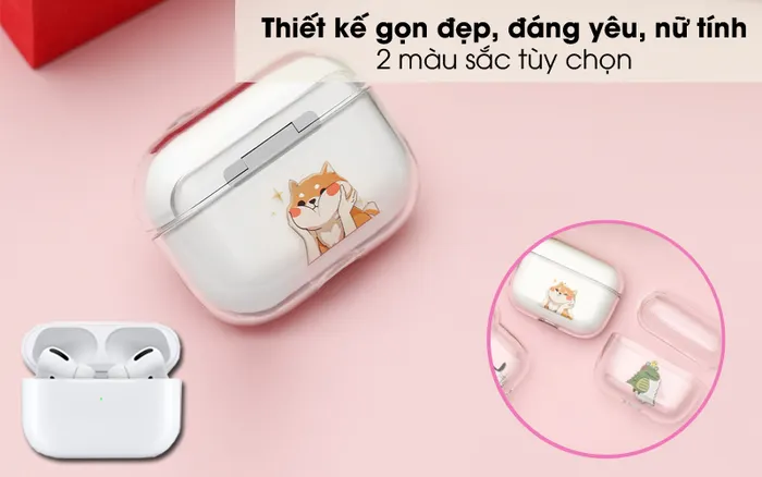 Gọn đẹp, nữ tính - Túi đựng AirPods Pro Nhựa cứng trong JM PD01