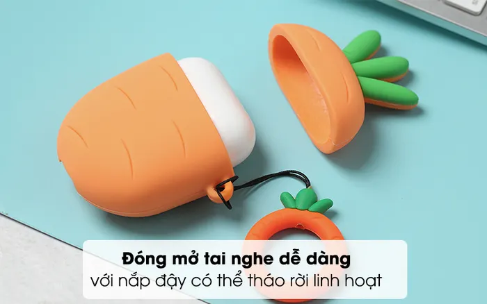 Túi đựng Airpods 1 & 2 Nhựa dẻo Carton Silicone JM - Nắp 