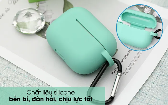 Bền tốt - Túi đựng AirPods Pro Silicone kèm móc JM AP02