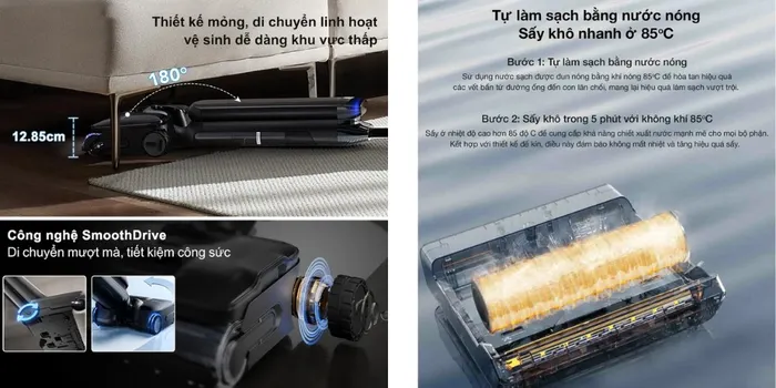 Công nghệ HyperStretch cho khả năng lau ở khu vực thấp
