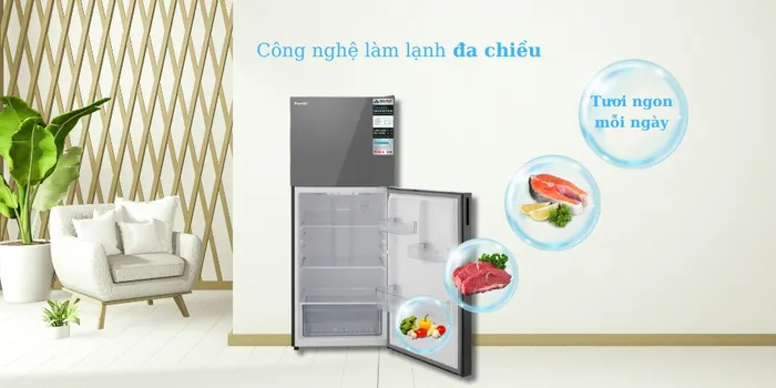 Tủ Lạnh Funiki Inverter 286 Lít FR-T8283GS có công nghệ làm lạnh đa chiều