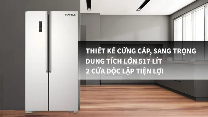 Tủ Lạnh Hafele Inverter HF-SBSID 534.14.020 có thiết kế sang trọng, ấn tượng