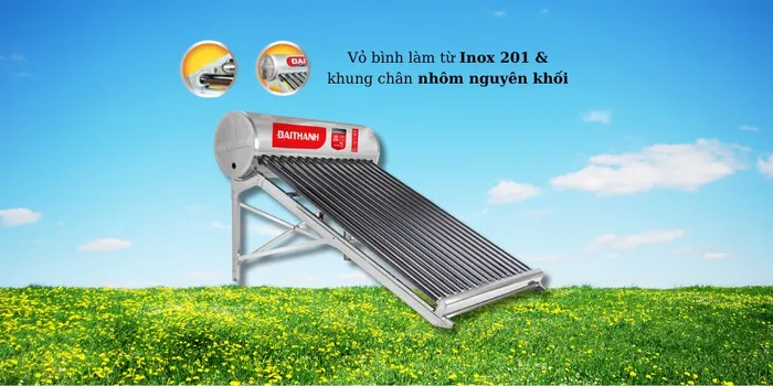 Máy Nước Nóng Đại Thành Vigo 58-15 với vỏ Inox 201 và khung chân nhôm nguyên khối