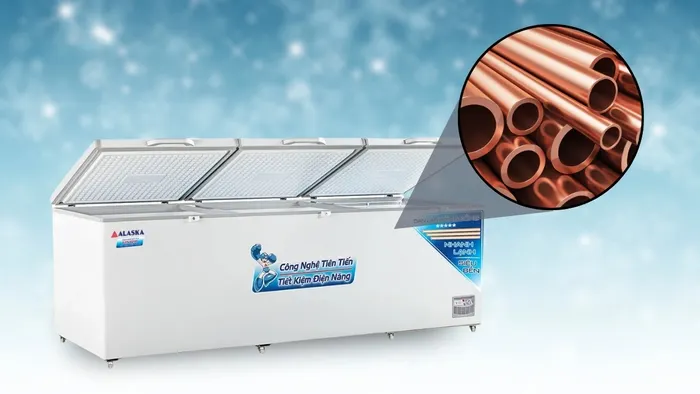 Dàn lạnh đồng giúp tủ cấp đông sâu và ổn định