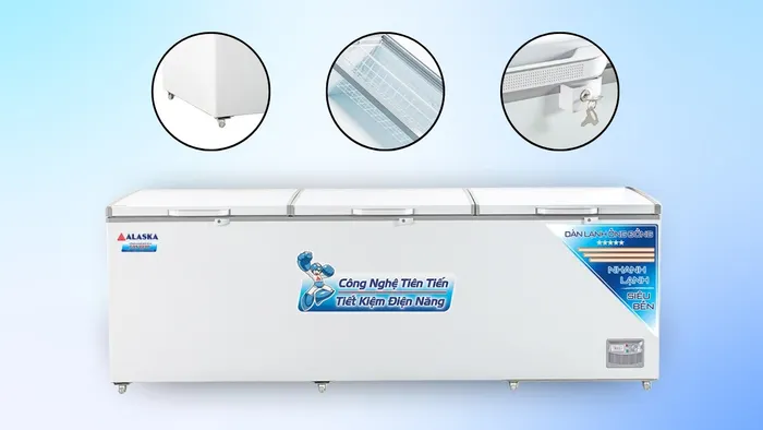 Một số tiện ích trên Tủ Đông Alaska 1288 Lít HB-1500C