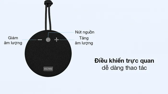 Loa Bluetooth Mozard X21 - Tích hợp điều khiển nút nhấn có ký hiệu rõ ràng dễ bật/tắt nguồn, tăng/giảm âm lượng loa 