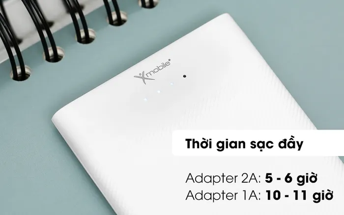Với thời gian sạc đầy nhanh chóng - Pin sạc dự phòng Polymer 10000mAh Type C Xmobile PW37Y5B Trắng