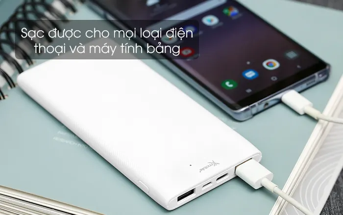 Tương thích nhiều thiết bị - Pin sạc dự phòng Polymer 10000mAh Type C Xmobile PW37Y5B Trắng