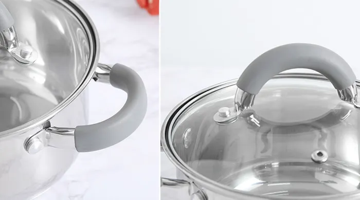 Quai nắp nồi chắc chắn - Nồi inox 3 đáy 16cm Hommy CW-S042-16