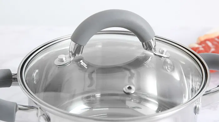 Nắp nồi dễ quan sát - Nồi inox 3 đáy 16cm Hommy CW-S042-16