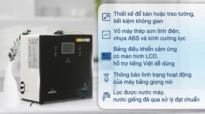 Máy lọc nước điện giải ion kiềm Robot IonPrince 910X - Thiết kế