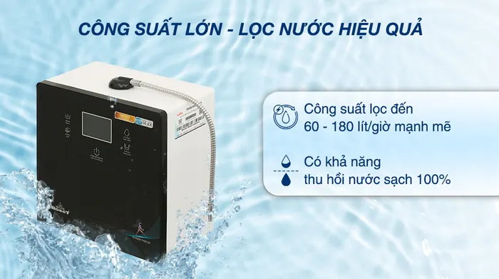 Máy lọc nước điện giải ion kiềm Robot IonPrince 910X - Công suất lọc