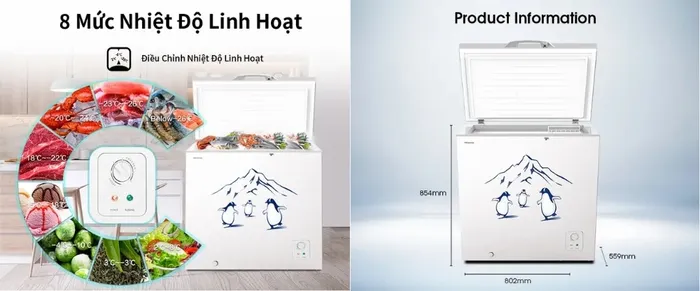 Chỉ cần xoay núm điều chỉnh 8 mức nhiệt độ